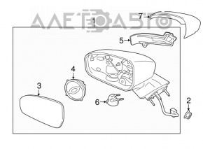 Capacul oglinzii stângi Ford Fusion mk5 13-20 cu semnalizator