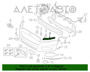 Крепление переднего бампера под фарой правое Ford Fusion mk5 13-16 слом креп