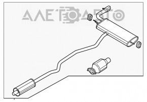 Linie de evacuare pentru 1 teava Ford Fusion mk5 13-19 2.0 hibrid, plug-in cu catalizator