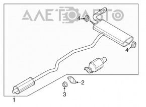 Linie de evacuare pentru 1 teava Ford Fusion mk5 13-19 2.0 hibrid, plug-in cu catalizator