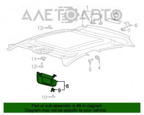 Козырек левый Ford Fusion mk5 13-20 бежевый, с управлением, без крючка, без заглушки, под химчистку, надломано крепление