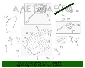 Garnitură de etanșare a geamului ușii interioare din spate dreapta Ford Fusion mk5 13-20