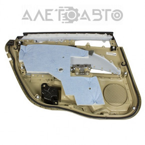 Capacul ușii cardul din spate dreapta Ford Fusion mk5 13-16 bej cu inserție bej, țesătură, cotier piele, matriță gri, ruptură în piele.