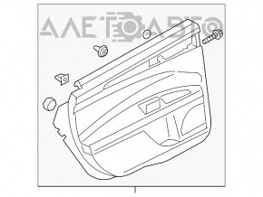 Capacul ușii cardul din spate dreapta Ford Fusion mk5 13-16 bej, inserție din lemn, zgârieturi, plastic decolorat.