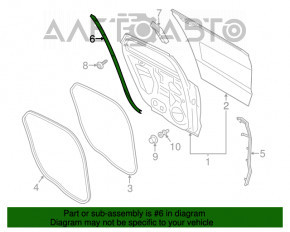 Уплотнитель двери низ задний правый Ford Fusion mk5 13-20 задний