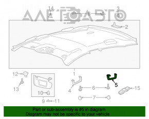 Manerul plafonului din spate stânga pentru Ford Fusion mk5 13-16, gri.