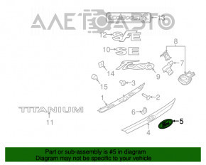 Emblema capacului portbagajului Ford Fiesta 11-19 4d