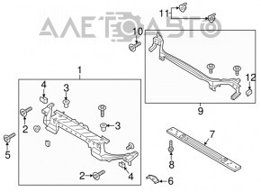 Bara superioară a televizorului Ford Fusion mk5 13-16 din metal