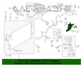 Flanșa sistemului de răcire Lincoln MKZ 13-20 2.0T hibrid