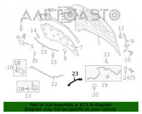 Cablu de deschidere a capotei Ford Fusion mk5 13-20, partea din față, pentru un singur lacăt, nou, original OEM.