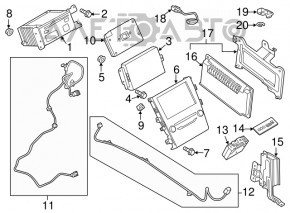 Panoul de control al radio-ului Ford Fusion mk5 13-20 SYNC 2 cu butoane tactile, cu încălzire