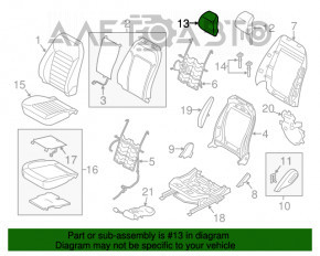 Pernele de scaun din față dreapta Ford Fusion mk5 13-16, material textil, gri, de curățat chimic.