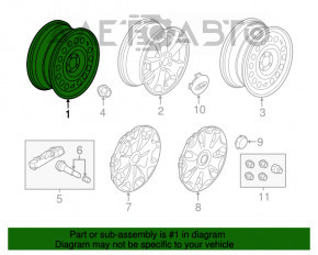 Roata de rezervă de rezervă Ford Transit Connect MK2 13- R16 6.5J ET60 215/55, jantă de metal