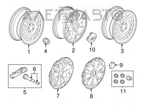 Roata de rezervă de rezervă Ford Transit Connect MK2 13- R16 6.5J ET60 215/55, jantă de metal