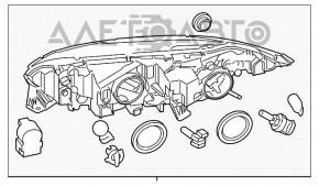 Farul din față dreapta goală Ford Transit Connect MK2 13-