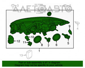 Farul din față dreapta goală Ford Transit Connect MK2 13-