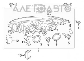 Farul din față dreapta goală Ford Transit Connect MK2 13-