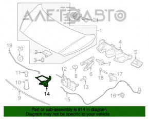 Maneta deschiderii capotei Ford Transit Connect MK2 13- sub capot, cu cablu