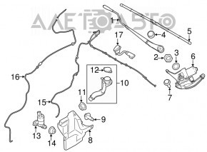 Trapezul de curățare a parbrizului cu motor dreapta Ford Transit Connect MK2 13-