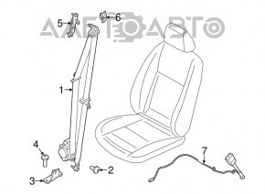 Centura de siguranță pentru pasageri Ford Transit Connect MK2 13- negru