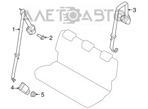 Centura de siguranță centrală spate Ford Transit Connect MK2 13-