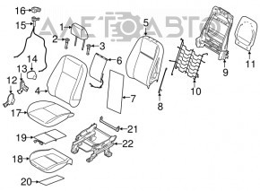 Пассажирское сидение Ford Transit Connect MK2 13- без airbag, механич, кожа серое