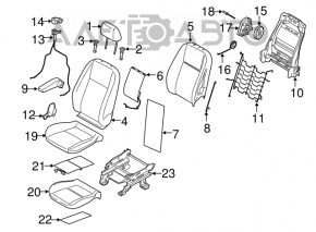 Scaunul șoferului Ford Transit Connect MK2 13- fără airbag, gri