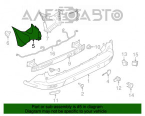 Capacul bara spate stânga Ford Transit Connect MK2 13-18, structură, zgârietură