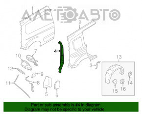 Capacul deasupra farului drept Ford Transit Connect MK2 13- cu două uși