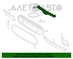 Grila radiatorului superioara Ford Transit Connect MK2 13- negru