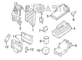 Capacul cutiei de siguranțe sub capotă Ford Transit Connect MK2 13-