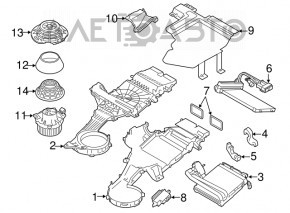 Evaporatorul de la încălzirea spate a Ford Transit Connect MK2 13-