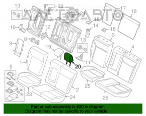 Suport pentru cap spate dreapta Ford Focus mk3 11-18 tip 1, piele neagră