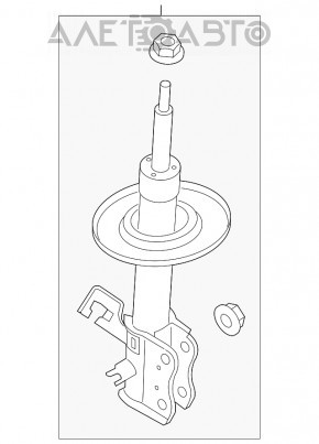 Амортизатор передний правый Nissan Rogue 14-20 awd