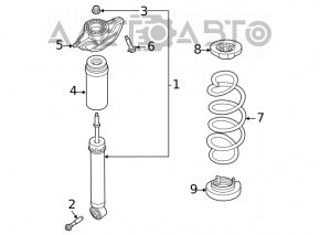 Amortizor spate dreapta Nissan Rogue 21-23