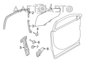 Geam electric cu motor, dreapta față, Ford Explorer 11-19, 7 pini