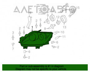 Фара передняя правая Mazda CX-7 06-09 голая Галоген