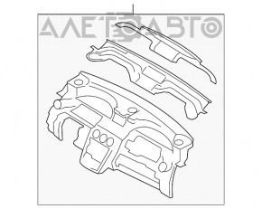 Panoul frontal al torpilei fără AIRBAG Mazda CX-7 06-09 negru, zgâriat, sub tratament chimic.