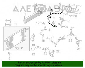 Racordul de retur al rezervorului de răcire - capacul Ford Fusion mk5 13-20 1.5T lungime