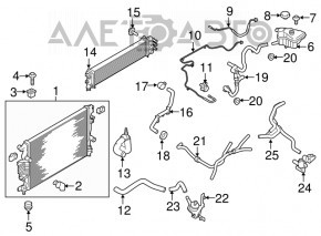 Racordul de retur al rezervorului de răcire - capacul Ford Fusion mk5 13-20 1.5T lungime