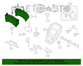 Щиток приборов Lincoln MKC 15- без стекла, царапины