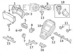 Щиток приборов Lincoln MKC 15- без стекла, царапины