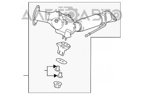 Tubul de admisie cu catalizator pentru Lincoln MKC 15- 2.3T