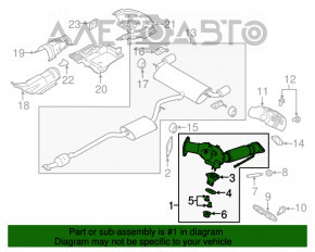 Tubul de admisie cu catalizator pentru Lincoln MKC 15- 2.3T