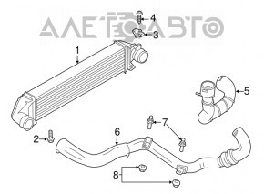 Tubul de evacuare stânga Lincoln MKC 15- 2.0T, lung, doar plastic, tip 2.