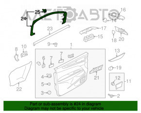 Cadru ușă interioară față dreapta Lincoln MKC 15- zgâriată