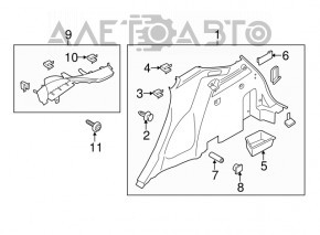 Capac spate dreapta Lincoln MKC 15- negru sub difuzor, zgarietura