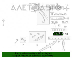 Эмблема надпись AWD ECO BOOST двери багажника Lincoln MKC 15-
