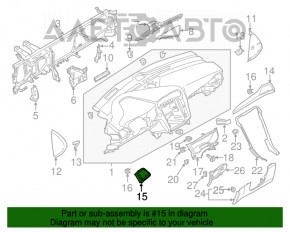 Накладка торпеды левая Ford Fusion mk5 13-16 графит с вставкой под дерево