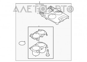 Capacul consolei centrale cu suporturi pentru pahare Ford Fusion mk5 13-16 tip-1 zgârietură